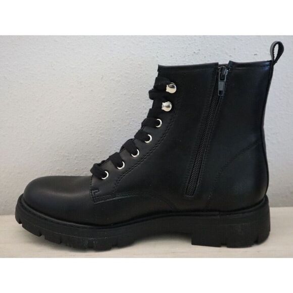 Madden Girl Women's Sz 10M Black Gwinn Side Zip Ankle High Lace-Up Combat Boots - Picture 6 of 10